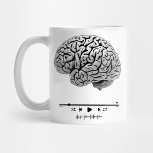 Brain over heart, brains, thinker, overthinking, smart, intelligent, aesthetic, vintage, retro, dark Mug